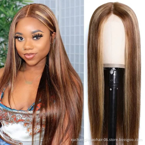 wholesale hot sell p4/27 woman hair virgin brazilian piano color human hair wigs